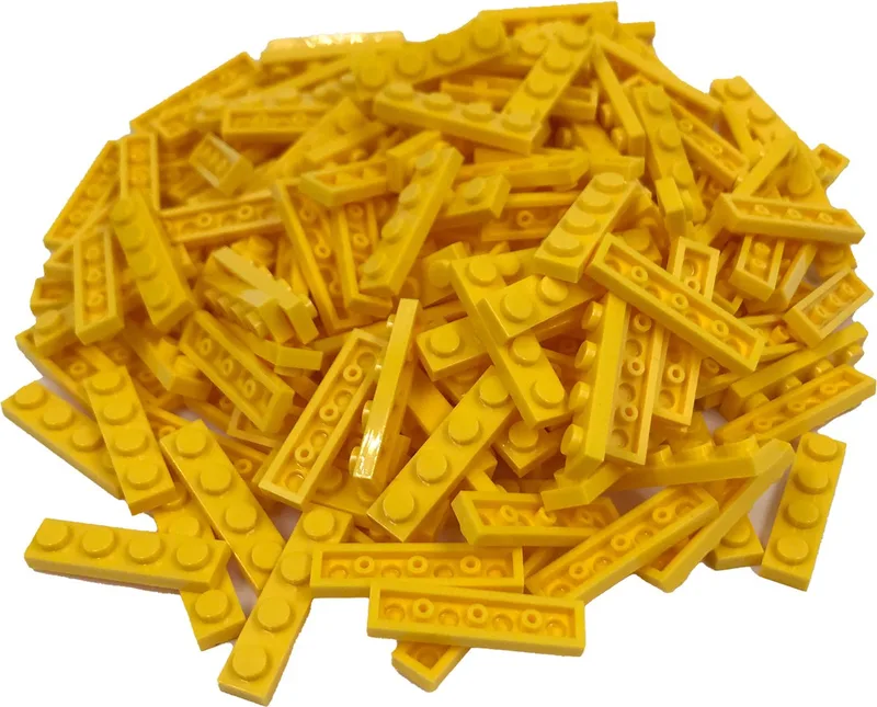200 Bouwstenen 1x4 plate | Compatibel met Lego Classic | Keuze uit vele kleuren | SmallBricks von SmallBricks in Geel – Produktfoto