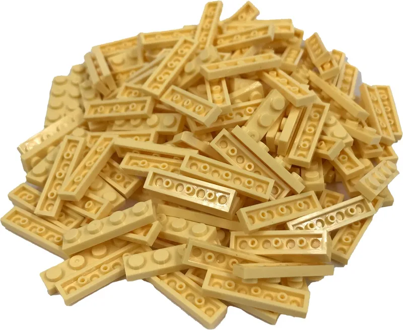 200 Bouwstenen 1x4 plate | Compatibel met Lego Classic | Keuze uit vele kleuren | SmallBricks de SmallBricks en Lichtgeel – photo du produit