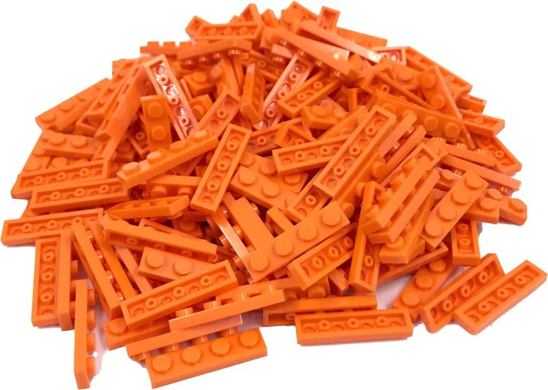 200 Bouwstenen 1x4 plate | Compatibel met Lego Classic | Keuze uit vele kleuren | SmallBricks von SmallBricks in Oranje – Produktfoto