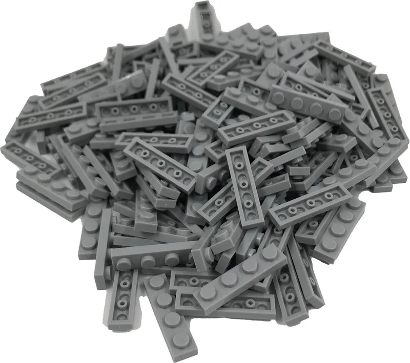 200 Bouwstenen 1x4 plate | Compatibel met Lego Classic | Keuze uit vele kleuren | SmallBricks de SmallBricks en Lichtgrijs – photo du produit