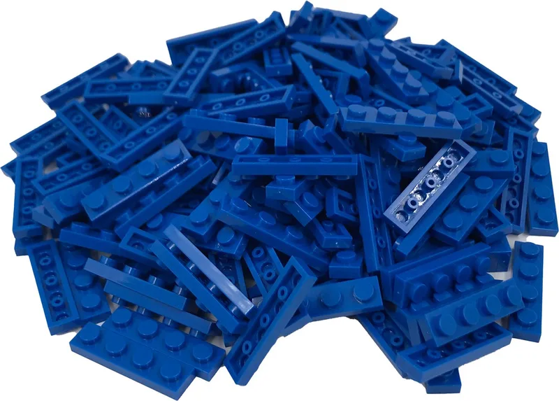 200 Bouwstenen 1x4 plate | Compatibel met Lego Classic | Keuze uit vele kleuren | SmallBricks by SmallBricks in Blauw – product photo