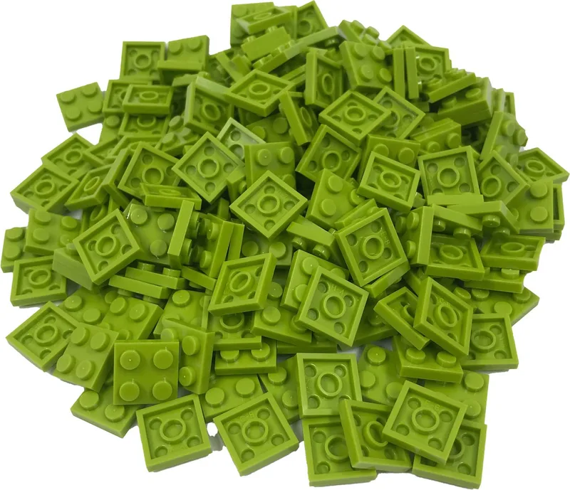 200 Bouwstenen 2x2 plate | Compatibel met Lego Classic | Keuze uit vele kleuren | SmallBricks von SmallBricks in Lime – Produktfoto