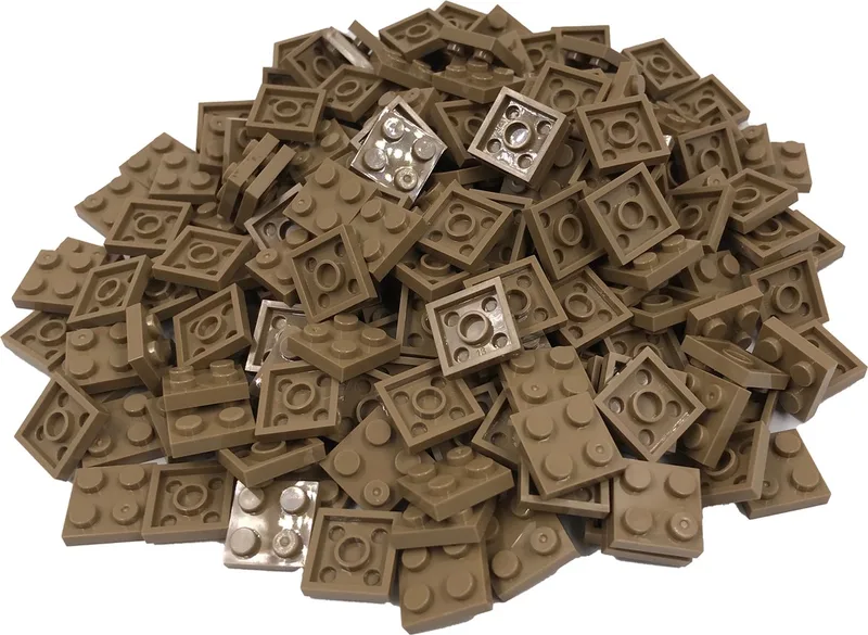 200 Bouwstenen 2x2 plate | Compatibel met Lego Classic | Keuze uit vele kleuren | SmallBricks de SmallBricks en Donkertan – photo du produit
