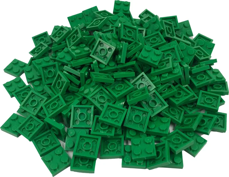 200 Bouwstenen 2x2 plate | Compatibel met Lego Classic | Keuze uit vele kleuren | SmallBricks van SmallBricks in Groen – productfoto