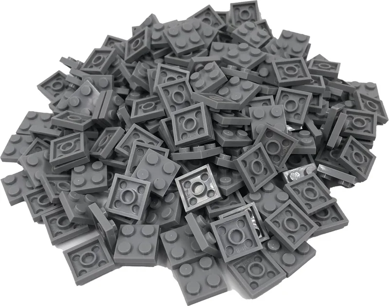 200 Bouwstenen 2x2 plate | Compatibel met Lego Classic | Keuze uit vele kleuren | SmallBricks by SmallBricks in Lichtgrijs – product photo