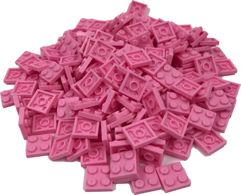 200 Bouwstenen 2x2 plate | Compatibel met Lego Classic | Keuze uit vele kleuren | SmallBricks de SmallBricks en Roze – photo du produit