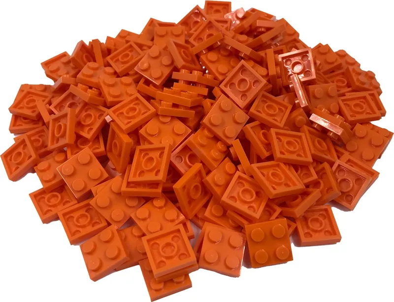 200 Bouwstenen 2x2 plate | Compatibel met Lego Classic | Keuze uit vele kleuren | SmallBricks by SmallBricks in Oranje – product photo