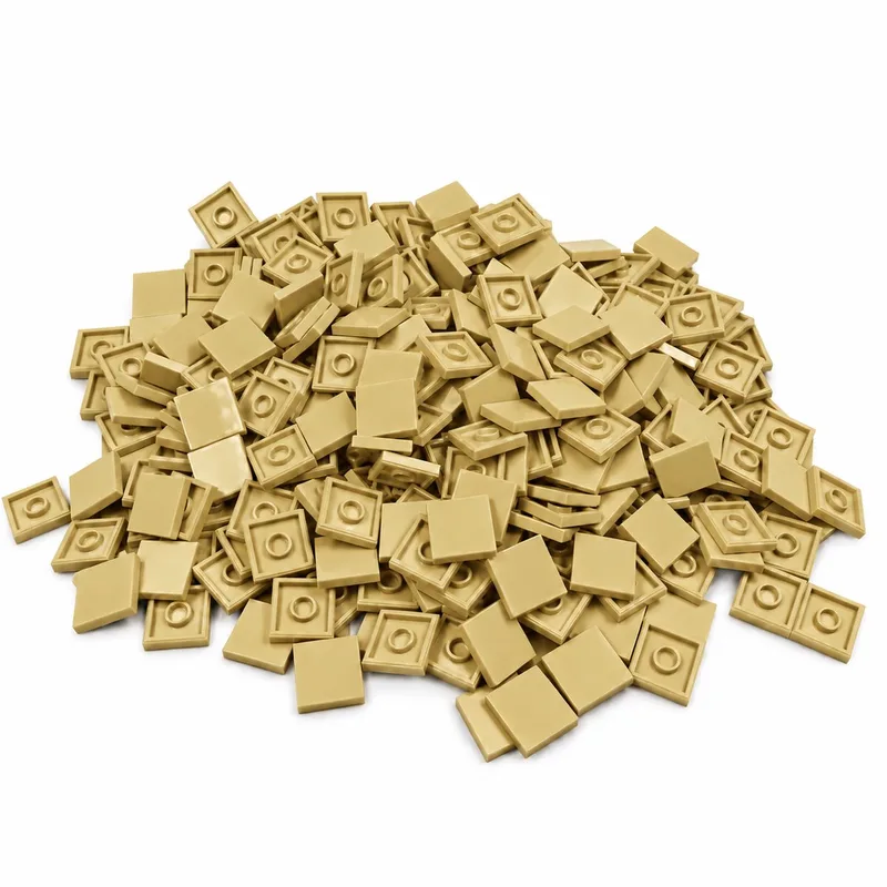 200 Bouwstenen 2x2 tile | Compatibel met Lego Classic | Keuze uit vele kleuren | SmallBricks by SmallBricks in Tan – product photo