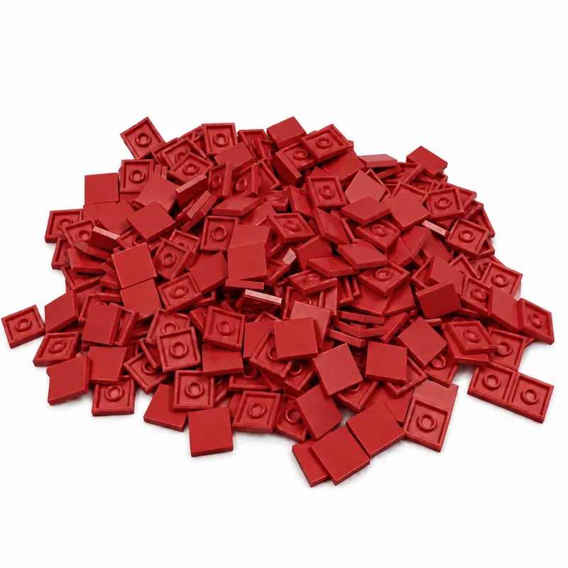 200 Bouwstenen 2x2 tile | Compatibel met Lego Classic | Keuze uit vele kleuren | SmallBricks de SmallBricks en Rood – photo du produit