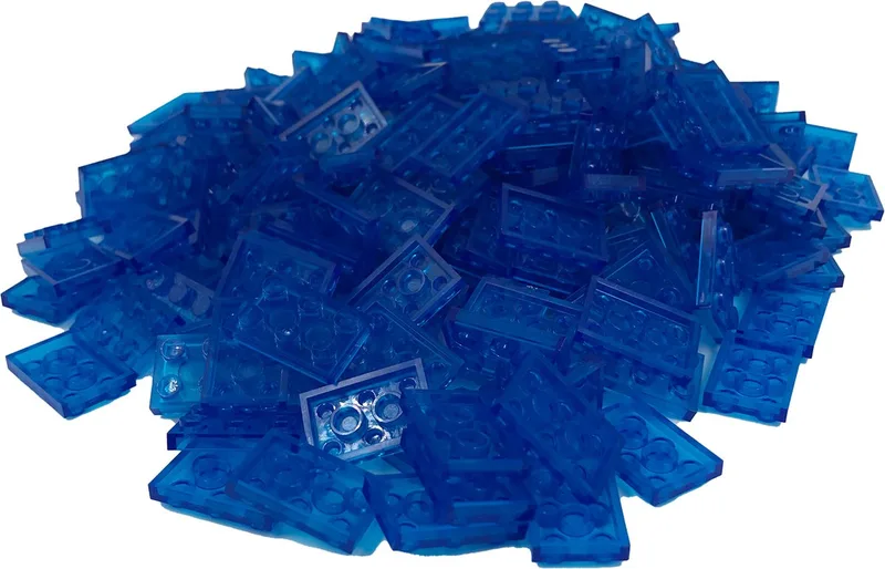 200 Bouwstenen 2x3 plate | Compatibel met Lego Classic | Keuze uit vele kleuren | SmallBricks von SmallBricks in Transparant Blauw – Produktfoto