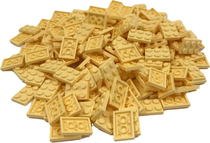 200 Bouwstenen 2x3 plate | Compatibel met Lego Classic | Keuze uit vele kleuren | SmallBricks by SmallBricks in Lichtgeel – product photo