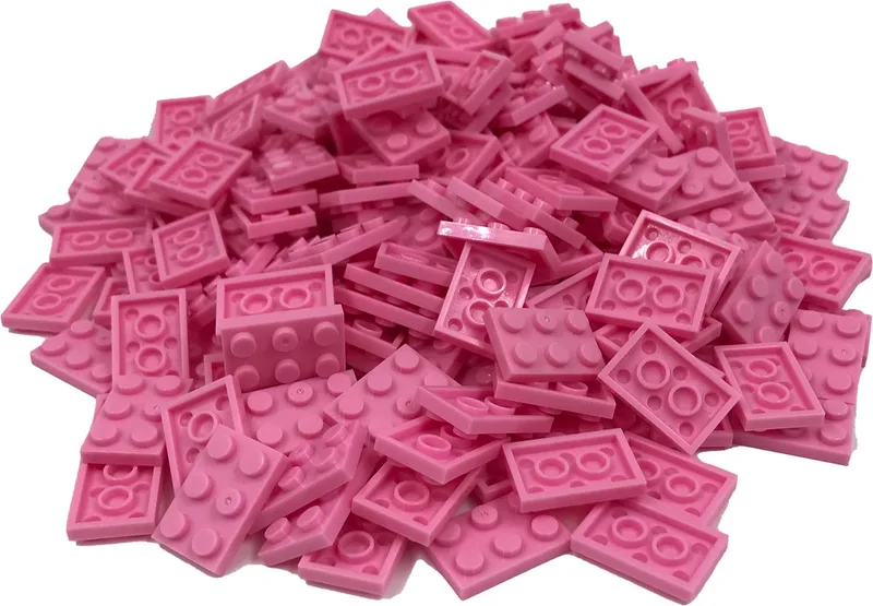 200 Bouwstenen 2x3 plate | Compatibel met Lego Classic | Keuze uit vele kleuren | SmallBricks van SmallBricks in Roze – productfoto