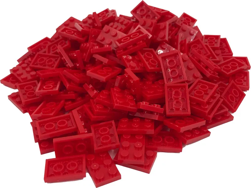 200 Bouwstenen 2x3 plate | Compatibel met Lego Classic | Keuze uit vele kleuren | SmallBricks by SmallBricks in Rood – product photo