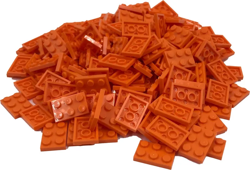 200 Bouwstenen 2x3 plate | Compatibel met Lego Classic | Keuze uit vele kleuren | SmallBricks de SmallBricks en Oranje – photo du produit