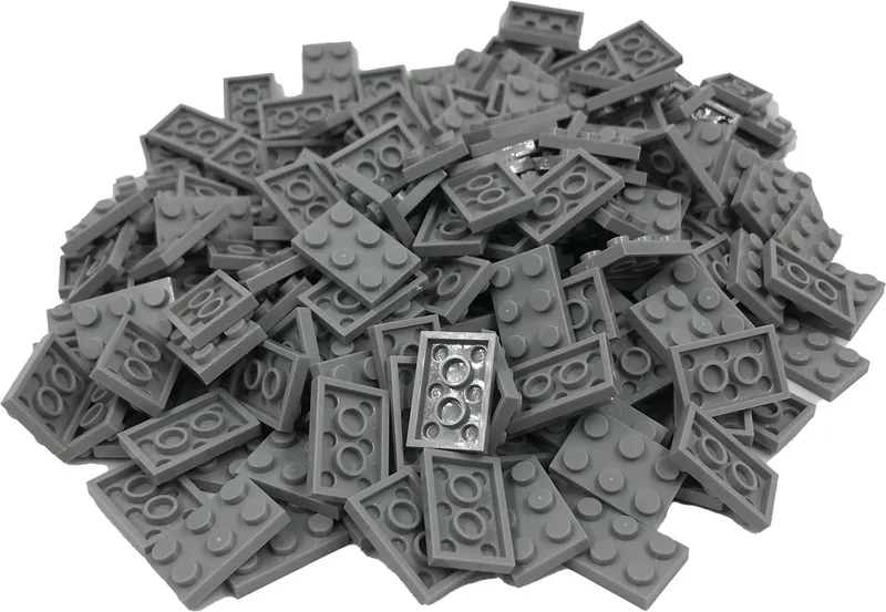200 Bouwstenen 2x3 plate | Compatibel met Lego Classic | Keuze uit vele kleuren | SmallBricks by SmallBricks in Lichtgrijs – product photo