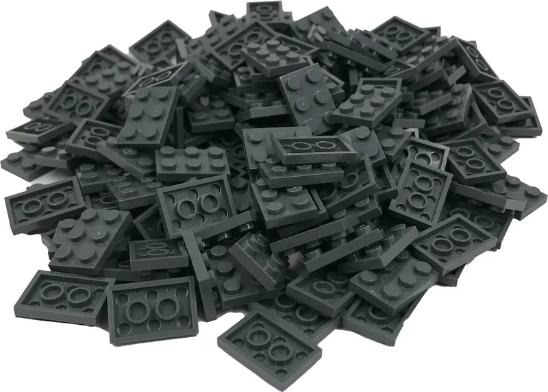 200 Bouwstenen 2x3 plate | Compatibel met Lego Classic | Keuze uit vele kleuren | SmallBricks by SmallBricks in Donkergrijs – product photo