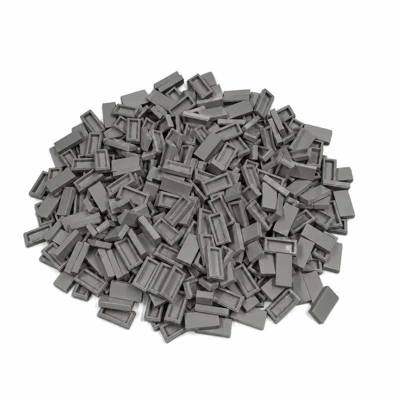 300 Bouwstenen 1x2 tile | Compatibel met Lego Classic | Keuze uit vele kleuren | SmallBricks von SmallBricks in Lichtgrijs – Produktfoto