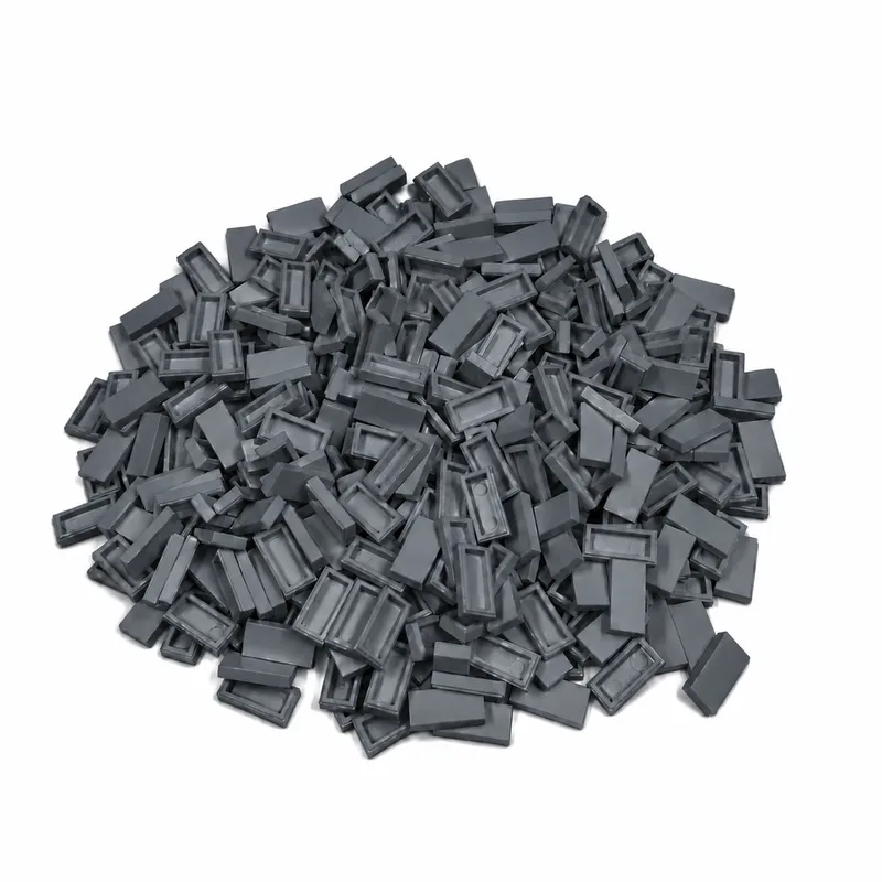 300 Bouwstenen 1x2 tile | Compatibel met Lego Classic | Keuze uit vele kleuren | SmallBricks von SmallBricks in Donkergrijs – Produktfoto