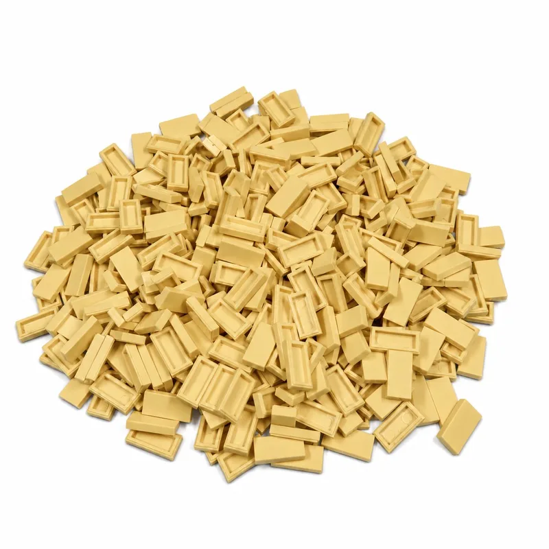 300 Bouwstenen 1x2 tile | Compatibel met Lego Classic | Keuze uit vele kleuren | SmallBricks by SmallBricks in Lichtgeel – product photo