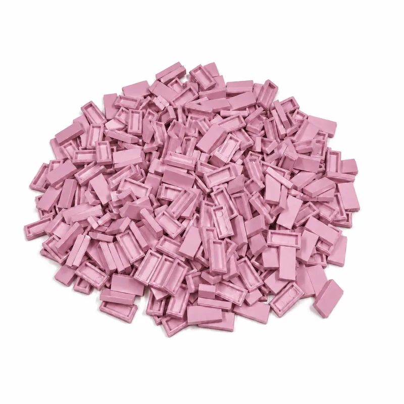 300 Bouwstenen 1x2 tile | Compatibel met Lego Classic | Keuze uit vele kleuren | SmallBricks de SmallBricks en Roze – photo du produit