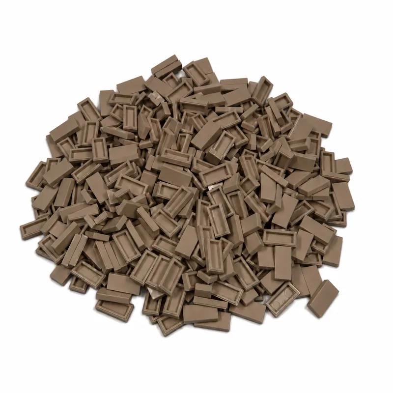 300 Bouwstenen 1x2 tile | Compatibel met Lego Classic | Keuze uit vele kleuren | SmallBricks von SmallBricks in Donkertan – Produktfoto