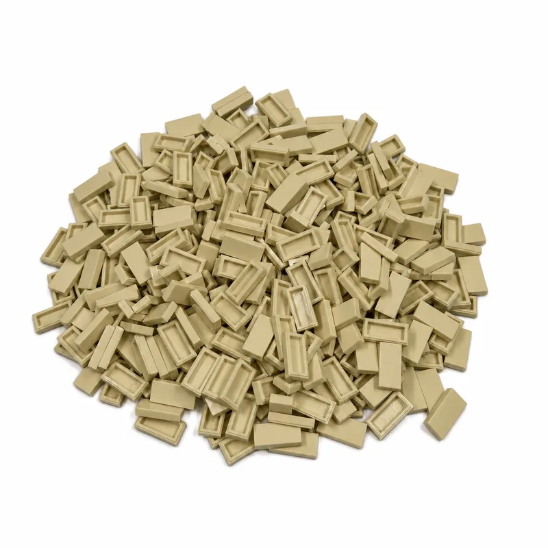 300 Bouwstenen 1x2 tile | Compatibel met Lego Classic | Keuze uit vele kleuren | SmallBricks by SmallBricks in Tan – product photo