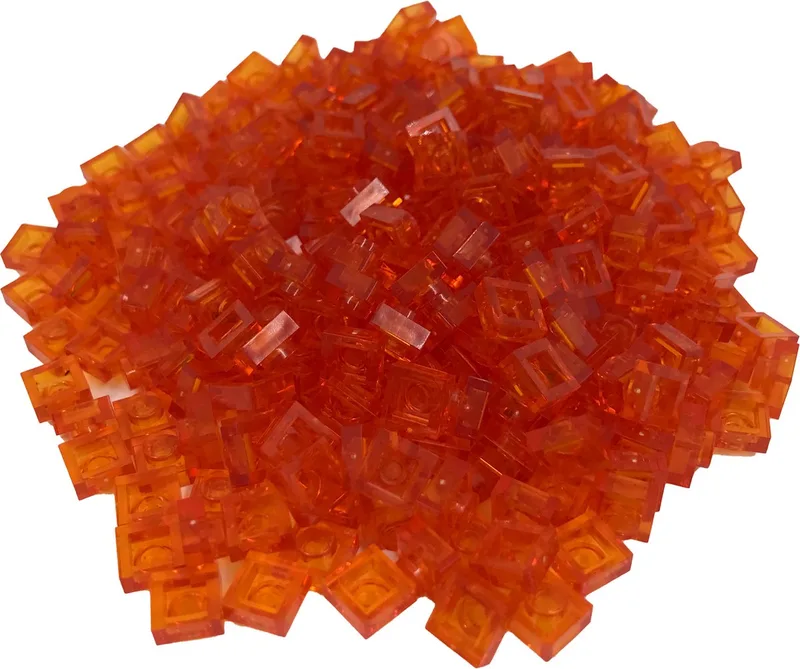 400 Bouwstenen 1x1 plate | Compatibel met Lego Classic | Keuze uit vele kleuren | SmallBricks de SmallBricks en Transparant Oranje – photo du produit