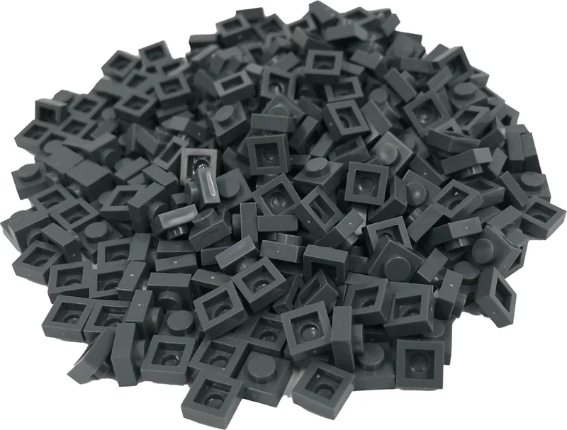 400 Bouwstenen 1x1 plate | Compatibel met Lego Classic | Keuze uit vele kleuren | SmallBricks de SmallBricks en Donkergrijs – photo du produit