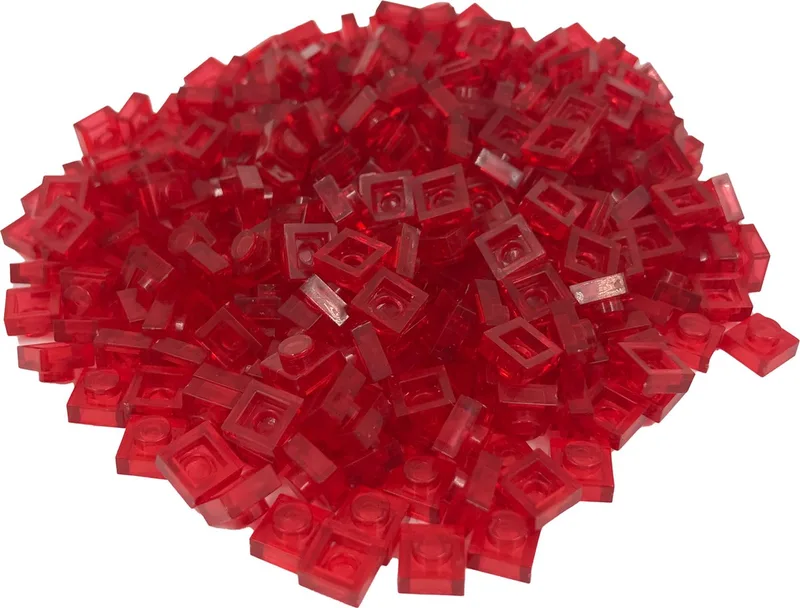400 Bouwstenen 1x1 plate | Compatibel met Lego Classic | Keuze uit vele kleuren | SmallBricks von SmallBricks in Transparant Rood – Produktfoto