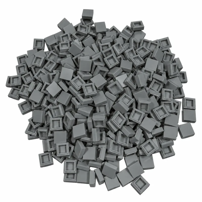 400 Bouwstenen 1x1 tile | Compatibel met Lego Classic | Keuze uit vele kleuren | SmallBricks de SmallBricks en Lichtgrijs – photo du produit