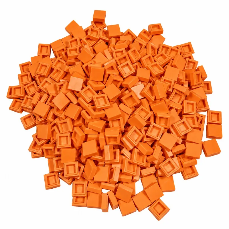 400 Bouwstenen 1x1 tile | Compatibel met Lego Classic | Keuze uit vele kleuren | SmallBricks by SmallBricks in Oranje – product photo