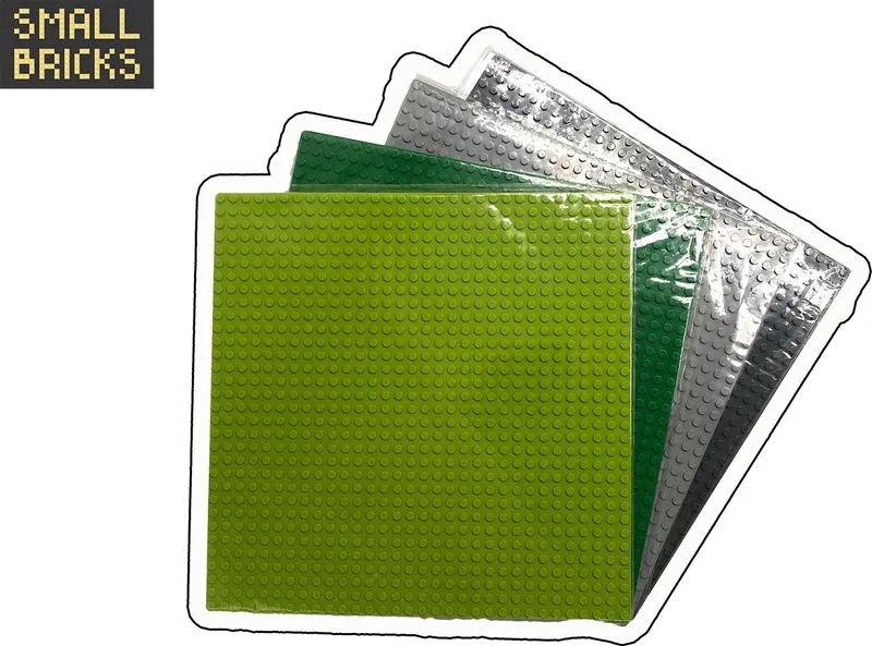 Set van 4 bouwplaten / grondplaten 32x32 noppen, 25cm x 25cm | Groen, Lime, Lichtgrijs en Donkergrijs | Geschikt voor LEGO | SmallBricks by SmallBricks in Groen, lime, lichtgrijs, donkergrijs – product photo