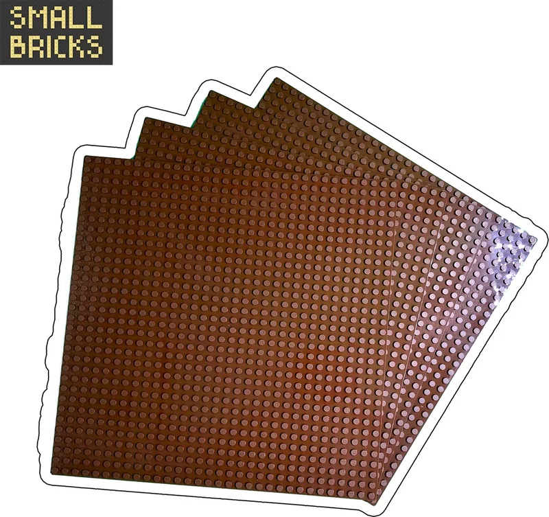 Set van 4 bouwplaten / grondplaten 32x32 noppen, 25cm x 25cm | Keuze uit 15 kleuren | Geschikt voor LEGO | SmallBricks von SmallBricks in Bruin – Produktfoto