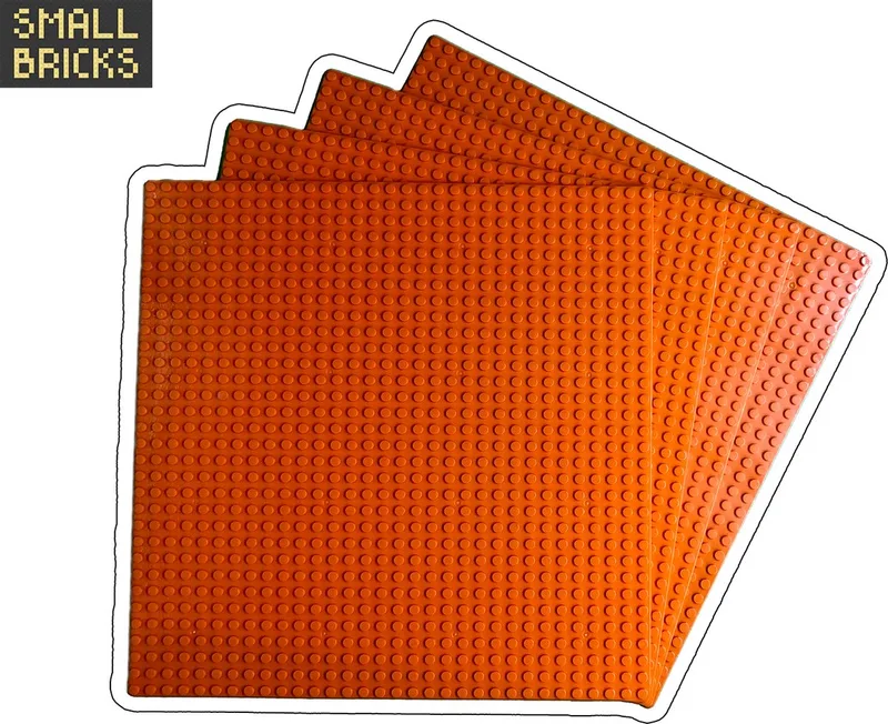 Set van 4 bouwplaten / grondplaten 32x32 noppen, 25cm x 25cm | Keuze uit 15 kleuren | Geschikt voor LEGO | SmallBricks de SmallBricks en Oranje – photo du produit