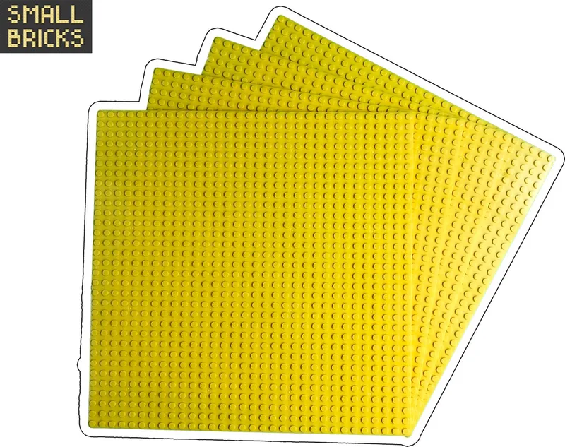 Set van 4 bouwplaten / grondplaten 32x32 noppen, 25cm x 25cm | Keuze uit 15 kleuren | Geschikt voor LEGO | SmallBricks von SmallBricks in Geel – Produktfoto