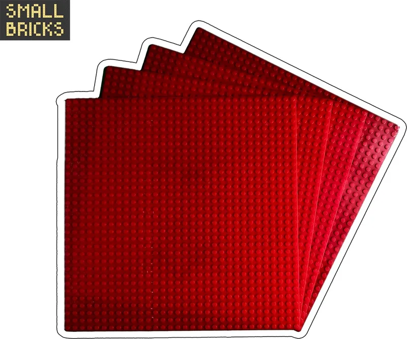 Set van 4 bouwplaten / grondplaten 32x32 noppen, 25cm x 25cm | Keuze uit 15 kleuren | Geschikt voor LEGO | SmallBricks von SmallBricks in Rood – Produktfoto