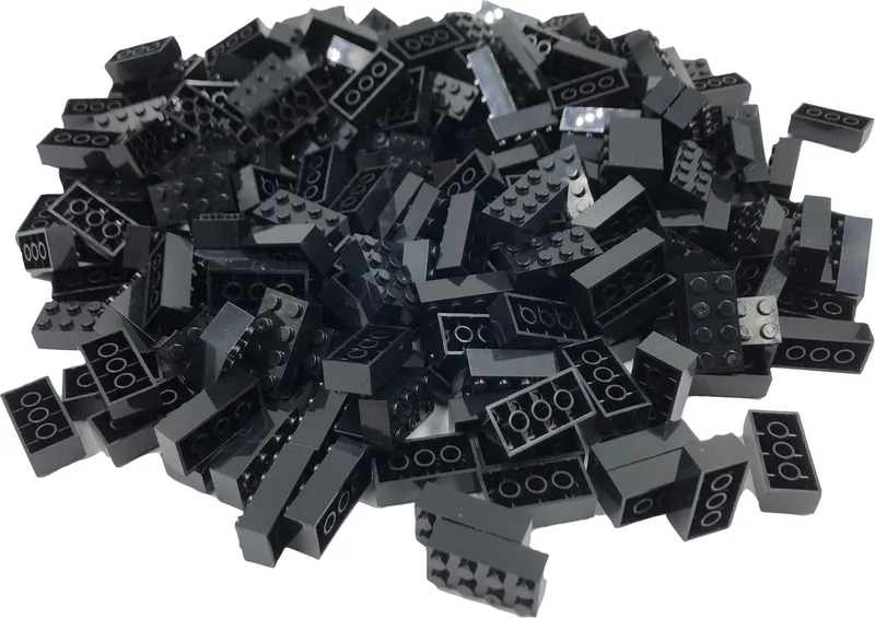 SmallBricks 100 Zwarte Bouwstenen 2x4 - Compatibel met LEGO Classic - ABS-plastic van SmallBricks in Zwart – productfoto