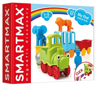 My First Animal Train - Magnetische Trein en Dieren - 22-Delige Bouwset - Educatief Speelgoed voor Peuters - Vanaf 18 Maanden by SmartMax in Multicolour – product photo 1 of 2