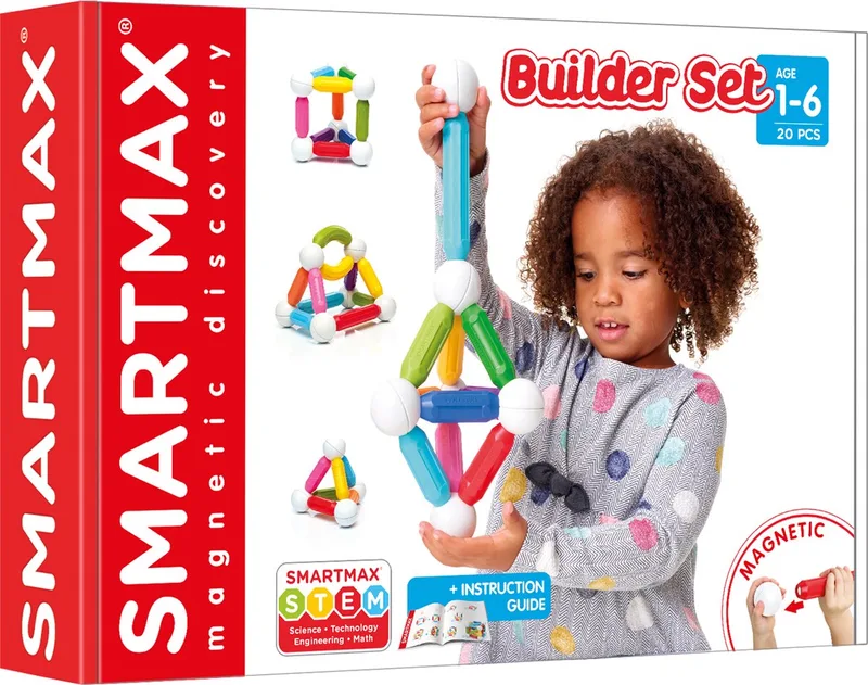 My First Builder Set - Magnetisch Bouwspeelgoed - 20-Delige Set met Gebogen Staven - Educatief Speelgoed voor Peuters - Vanaf 1 Jaar by SmartMax in Multicolour – product photo