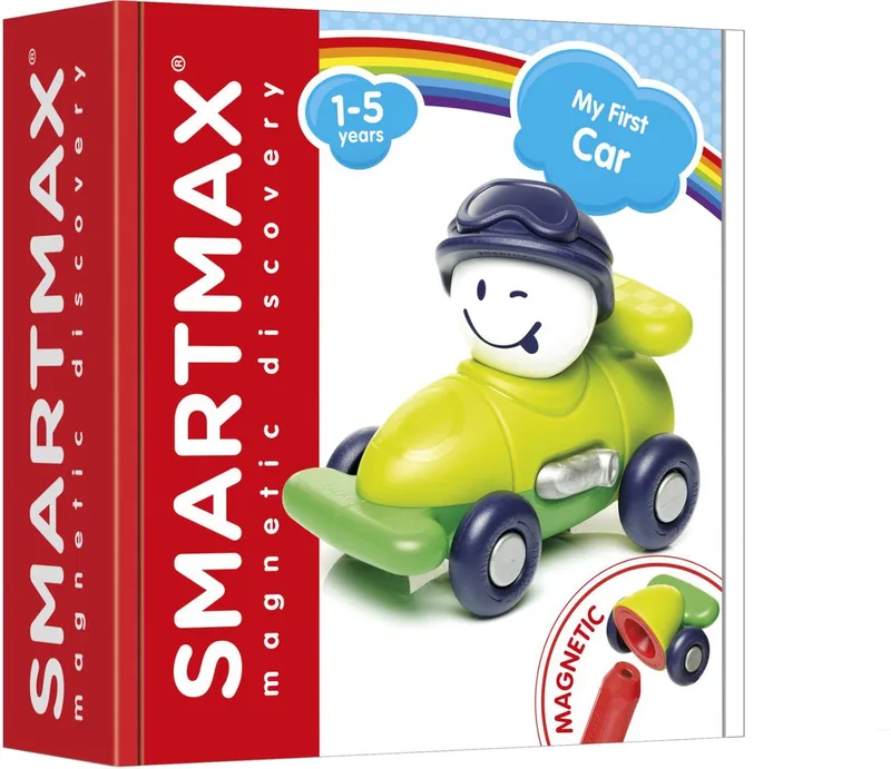 My First Car - Magnetische Raceauto Bouwen - Kleurrijke Voertuigset - Educatief Speelgoed voor Peuters - Vanaf 1 Jaar by SmartMax in Multicolour – product photo
