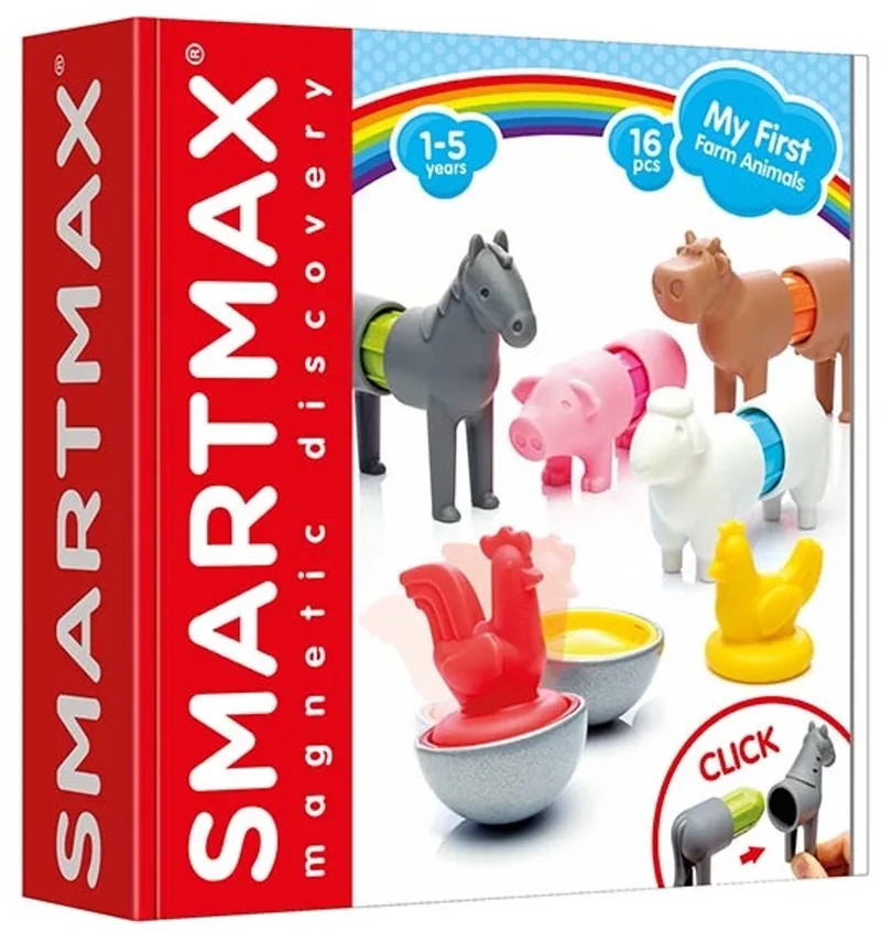 My First Farm Animals - Magnetische Boerderijdieren - 16-Delige Bouwset met Zachte Elementen - Educatief Speelgoed voor Peuters - Vanaf 1 Jaar by SmartMax in Green – product photo