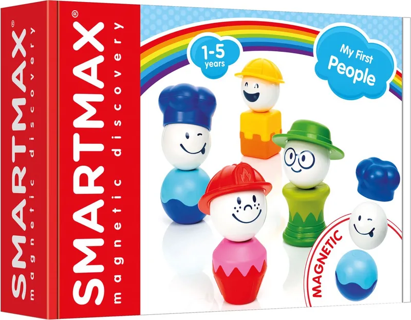 My First People - Magnetische Figuren en Beroepen - Bouwset met Hoeden en Rompen - Educatief Speelgoed voor Peuters - Vanaf 1 Jaar by SmartMax in Multicolour – product photo