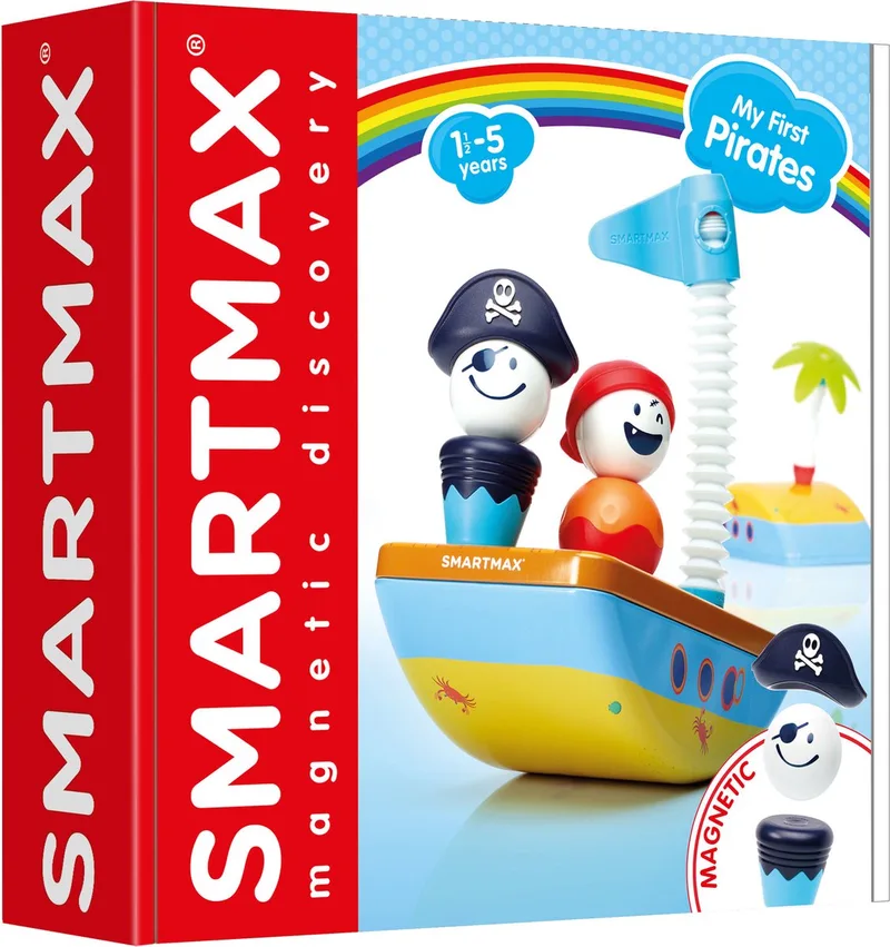 My First Pirates - Magnetische Piratenset - Bouwset in Metalen Opbergkoffer - Educatief Speelgoed voor Peuters - Vanaf 1 Jaar by SmartMax in Multicolour – product photo