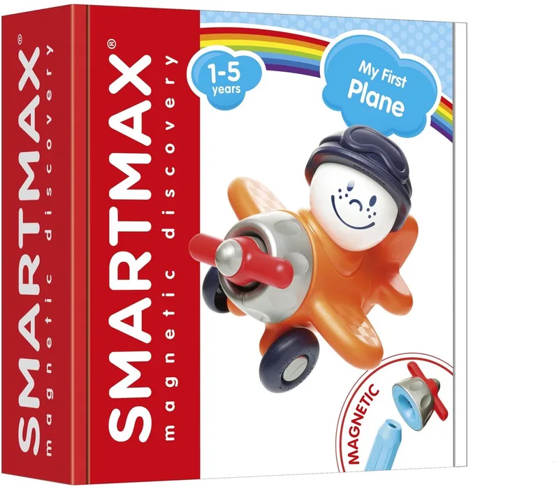 My First Plane - Magnetisch Vliegtuig Bouwen - Bouwset met Draaiende Propeller - Educatief Speelgoed voor Peuters - Vanaf 1 Jaar by SmartMax in Multicolour – product photo