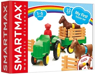 My First Tractor Set - Magnetische Tractor en Paarden - 22-Delige Bouwset - Educatief Speelgoed voor Peuters - Vanaf 1 Jaar von SmartMax in Mehrfarbig – Produktfoto 1 von 8