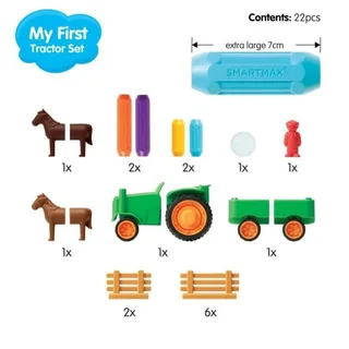 My First Tractor Set - Magnetische Tractor en Paarden - 22-Delige Bouwset - Educatief Speelgoed voor Peuters - Vanaf 1 Jaar von SmartMax in Mehrfarbig – Produktfoto 8 von 8