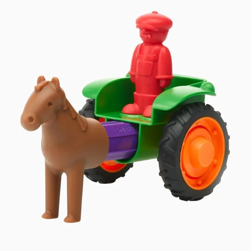 My First Tractor Set - Magnetische Tractor en Paarden - 22-Delige Bouwset - Educatief Speelgoed voor Peuters - Vanaf 1 Jaar von SmartMax in Mehrfarbig – Produktfoto 2 von 8