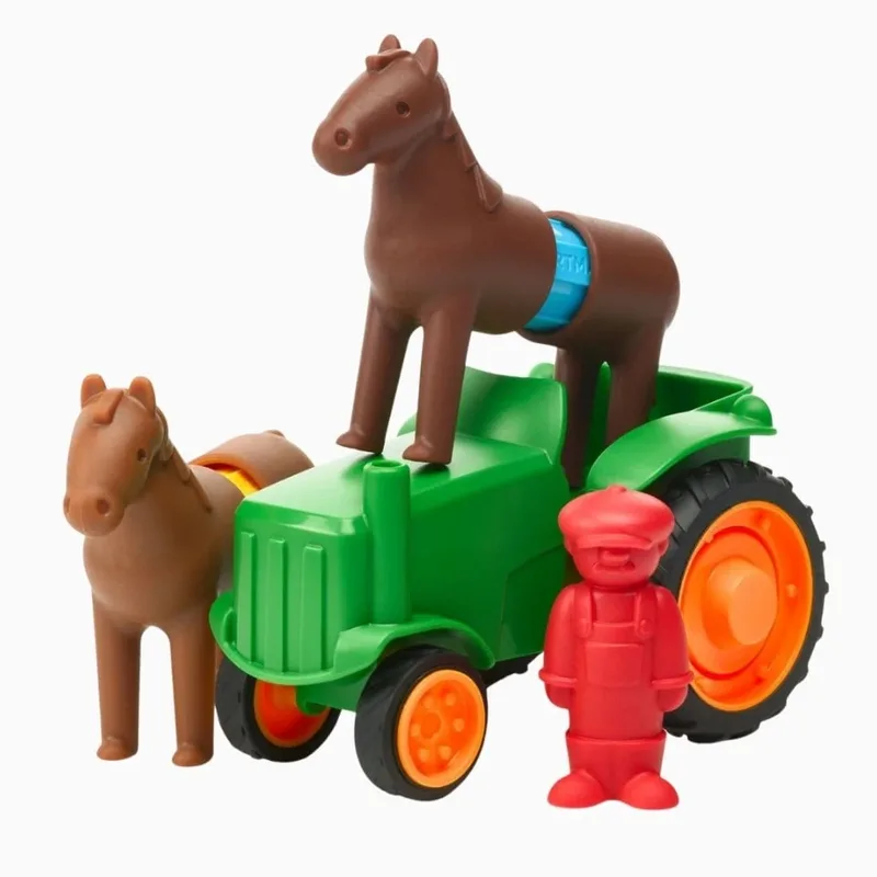 My First Tractor Set - Magnetische Tractor en Paarden - 22-Delige Bouwset - Educatief Speelgoed voor Peuters - Vanaf 1 Jaar von SmartMax in Mehrfarbig – Produktfoto 3 von 8