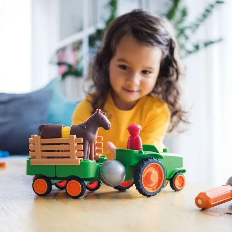 My First Tractor Set - Magnetische Tractor en Paarden - 22-Delige Bouwset - Educatief Speelgoed voor Peuters - Vanaf 1 Jaar von SmartMax in Mehrfarbig – Produktfoto 7 von 8