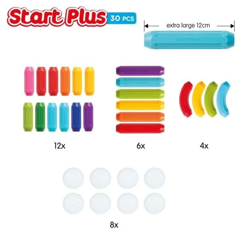 Start Plus - Magnetisch Bouwspeelgoed - 30-Delige Basisset met Gebogen Staven - Educatief Speelgoed voor Peuters en Kleuters - Vanaf 1 Jaar von SmartMax in Mehrfarbig – Produktfoto 8 von 8